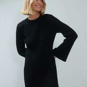 Aušra: Black Cotton Mini Dress