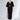 Black Cotton Wrap Dress Minimalist Midriff-Cut Maxi Length - Custom Made - Bastet Noir