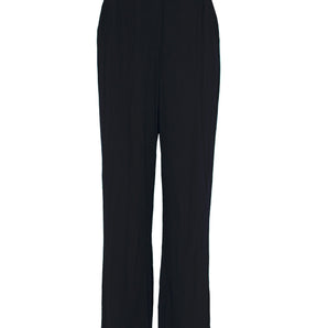 Black Cotton High-Waisted Relaxed Wide-Leg Pants - Custom Made  - Bastet Noir