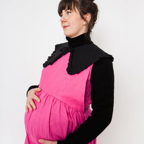 Ruffle Detachable Collar | Black Linen | Journy