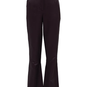 Chocolate Brown Linen And Silk Everyday Day To Night Flared Pants - Custom Made - Bastet Noir