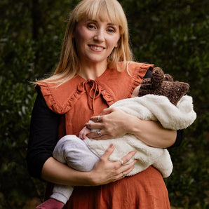 Ruffle Detachable Collar - Margot Collar - Burnt Orange Linen