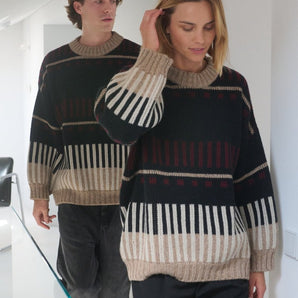 Ethno: Black Alpaca Wool Sweater