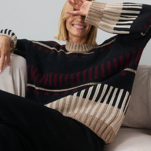 Ethno: Black Alpaca Wool Sweater