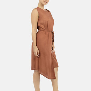 Funchal Asymmetric Wrap Dress DK Red
