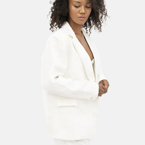 Havana  - Oversized Blazer - Porcelain