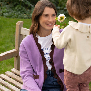 THE JAKOB HEIRLOOM CARDIGAN: LILA
