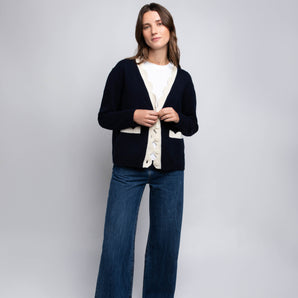 THE JAKOB HEIRLOOM CARDIGAN: NAVY