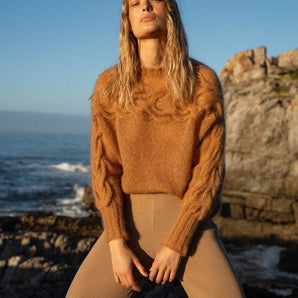 Jūra: Nutmeg Silk & Mohair Sweater