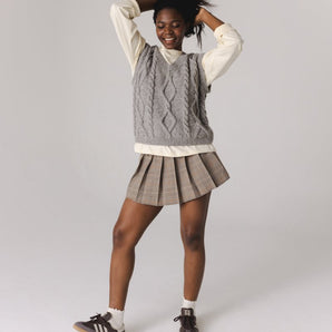 Laimė: Cloud Grey Alpaca Wool & Cotton Vest