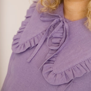 Ruffle Detachable Collar - Margot Collar - Lavender Linen