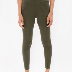 Munich - High Waisted Leggings - Green Ash