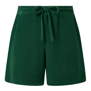 LEAH - Organic Cotton Blend Terry Towelling Shorts - Jungle Green