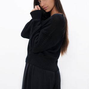 Nagano  - V-Neck Sweater - Licorice