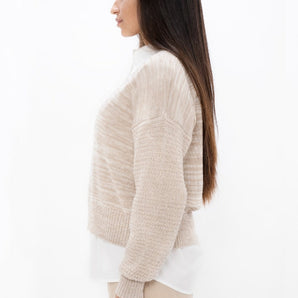 Nagano - V-Neck Sweater - Sand Marl