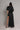 Black wedding guest satin maxi dress - Custom Made - Bastet Noir