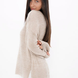 Ottawa - High Neck Sweater - Sand Marl