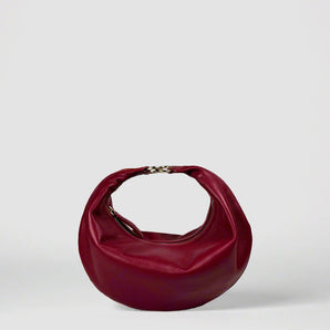 HYER GOODS convertible crossbody hobo Piccola ring bag #color_dark-cherry-red