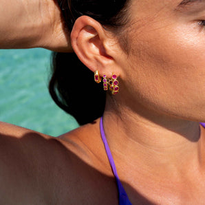 Aurora Earrings - Magenta