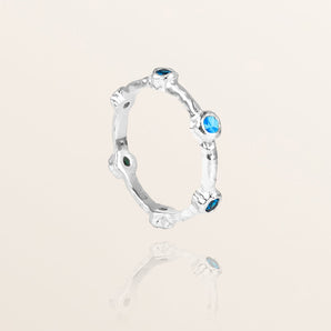 Rainbow Ring - Topaz & Sapphire, Silver