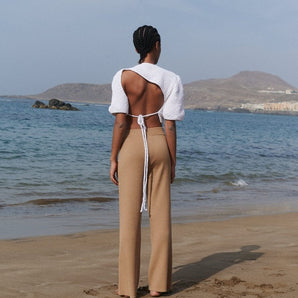 Rib Lounge: Nutmeg Merino Wool Pants