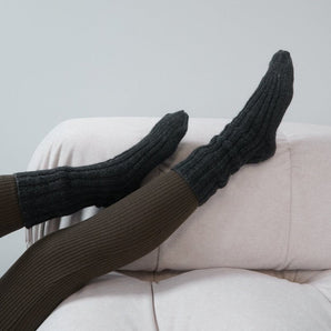 Rib Socks: Charcoal Wool