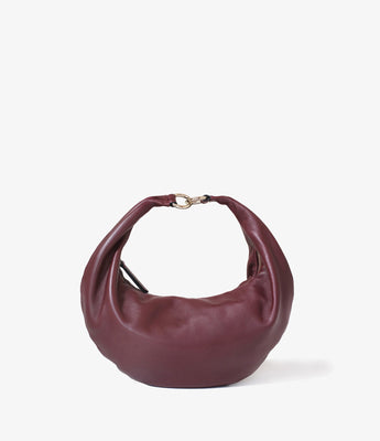 hyer goods ring bag convertible leather hobo bag#color_burgundy