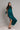 Teal floral silk turtleneck dress - Custom Made - Bastet Noir