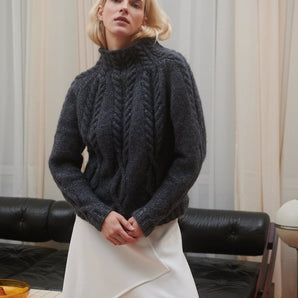 Ūla: Dark Grey Merino Wool Sweater