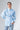 Baby Blue Cotton Button-Up Shirt Minimalist Smart Workwear - Custom Made - Bastet Noir