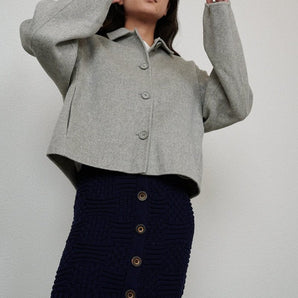 Ventė: Midnight Blue Merino Mini Skirt