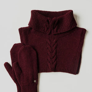 Vilna: Hellebore Alpaca Wool Mittens & Neckwarmer Set