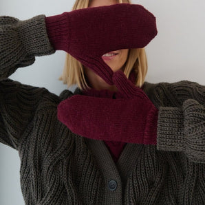 Vilna: Hellebore Alpaca Wool Mittens & Neckwarmer Set
