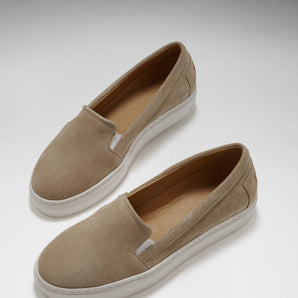 Women's Slip-On Sneakers, taupe suede