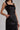 Black 90s bareback satin dress with thick straps and side slit